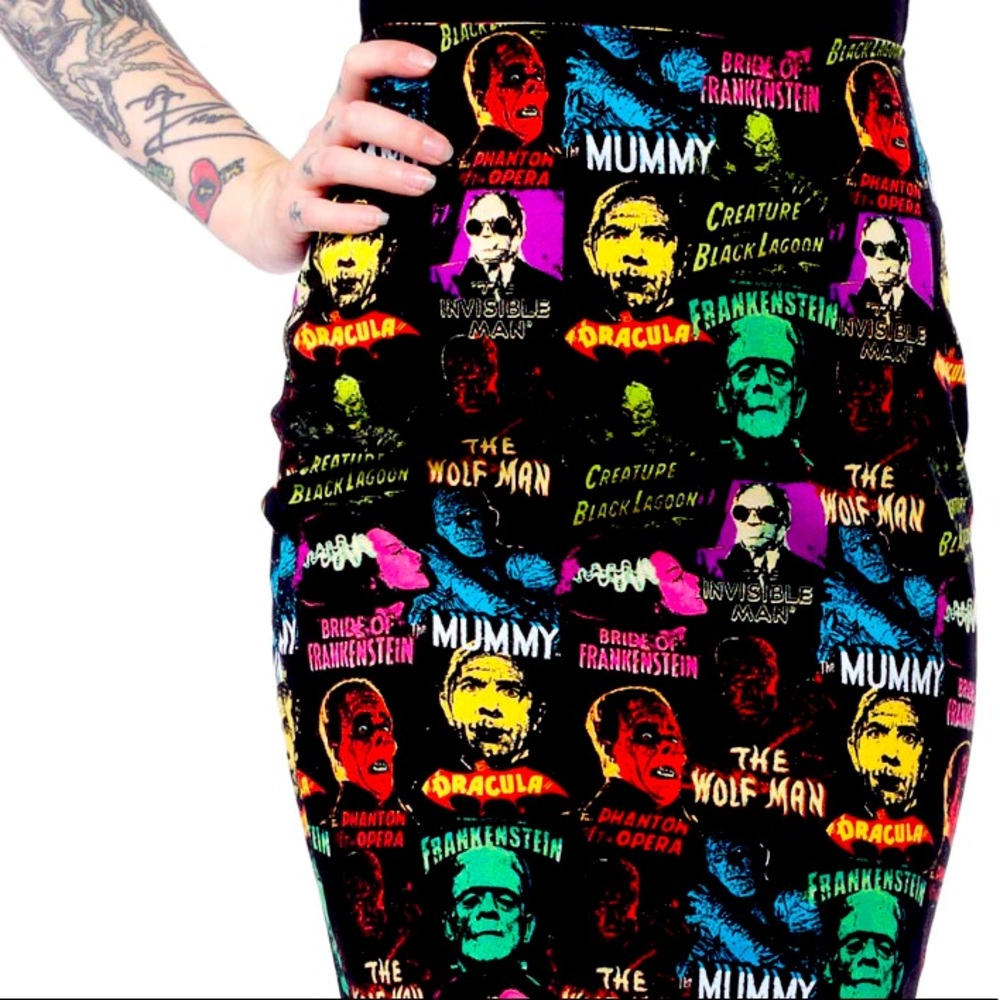 Rock Rebel Universal Monsters Pencil Skirt XL
